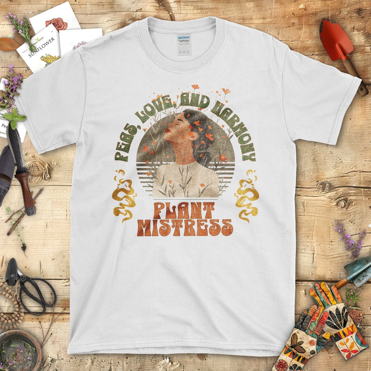 Peas Love And Harmony Plant Mistress T-Shirt White / S T-Shirt