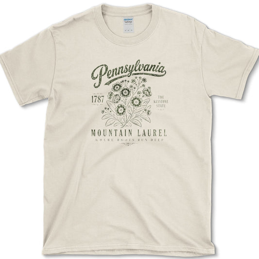 Pennsylvania Mountain Laurel T-Shirt S / Natural Essential Tees