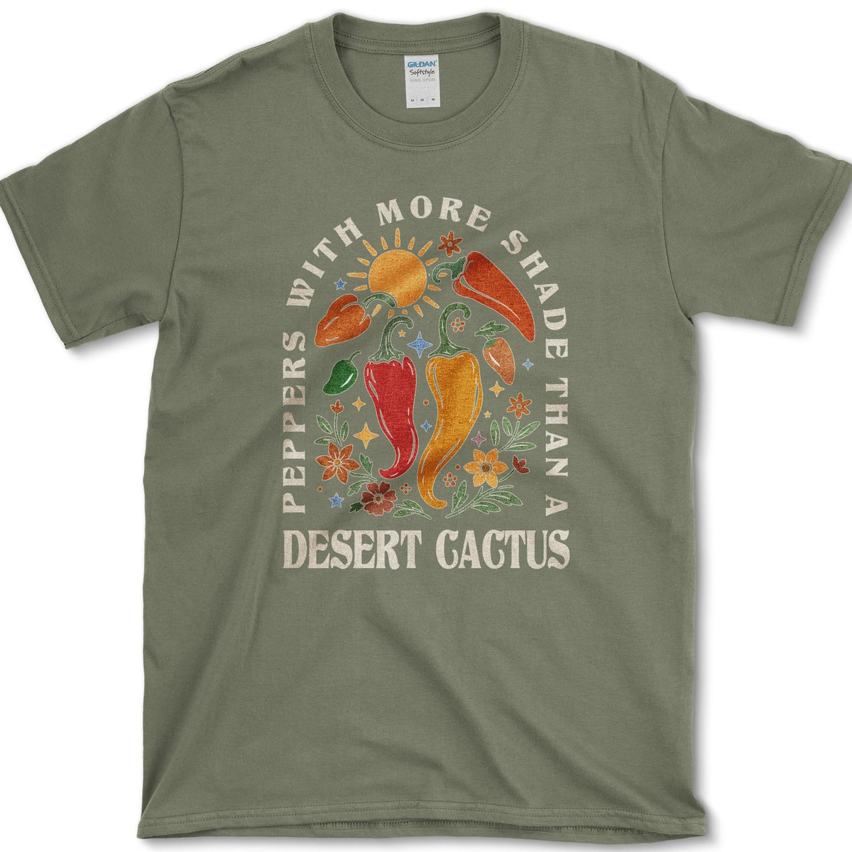 Peppers More Shade than Cactus T-Shirt Military Green / S Essential Tees