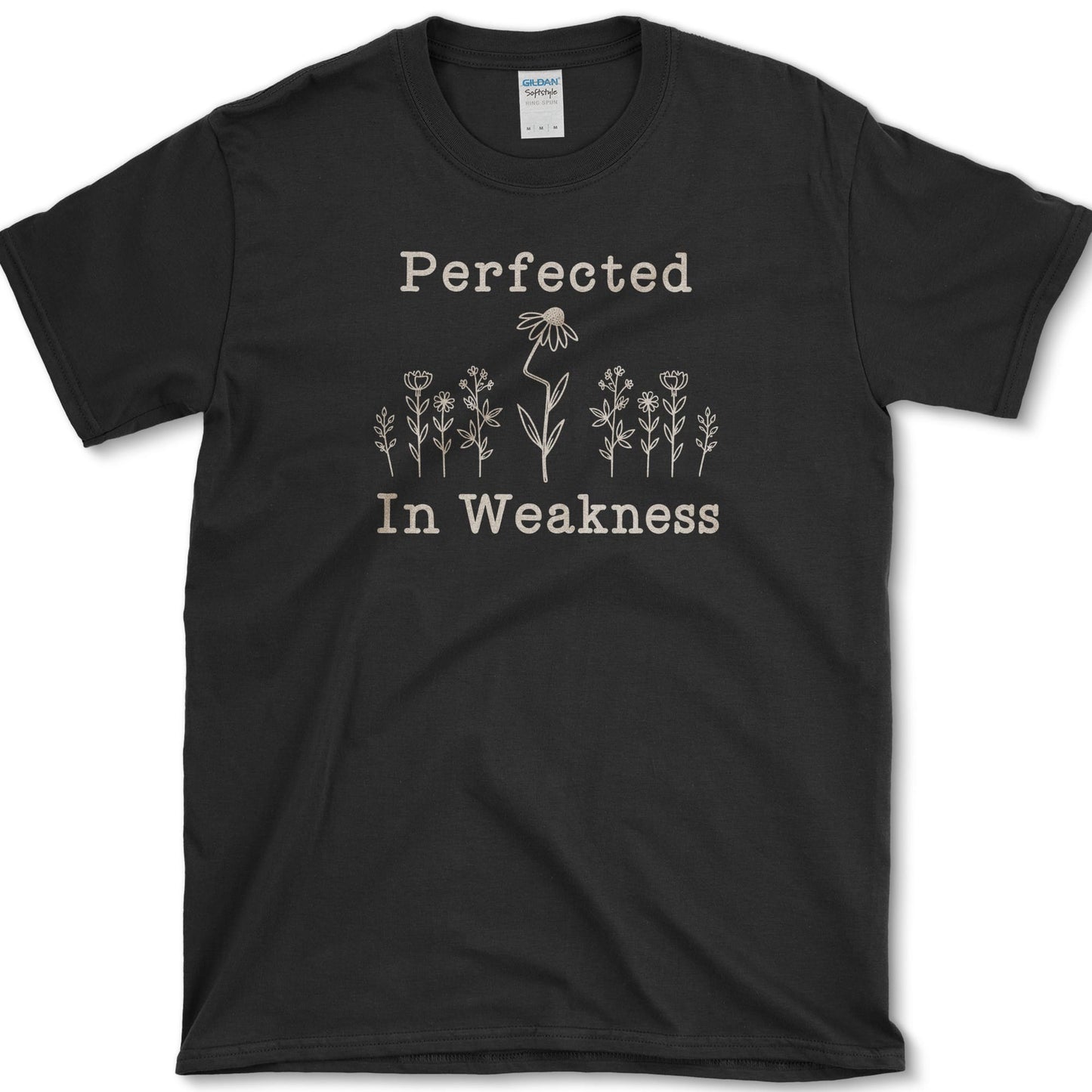 Perfected In Weakness T-Shirt S / Black Essential Tees