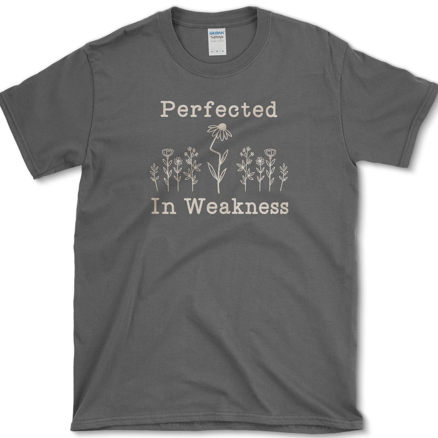 Perfected In Weakness T-Shirt S / Dark Heather Essential Tees