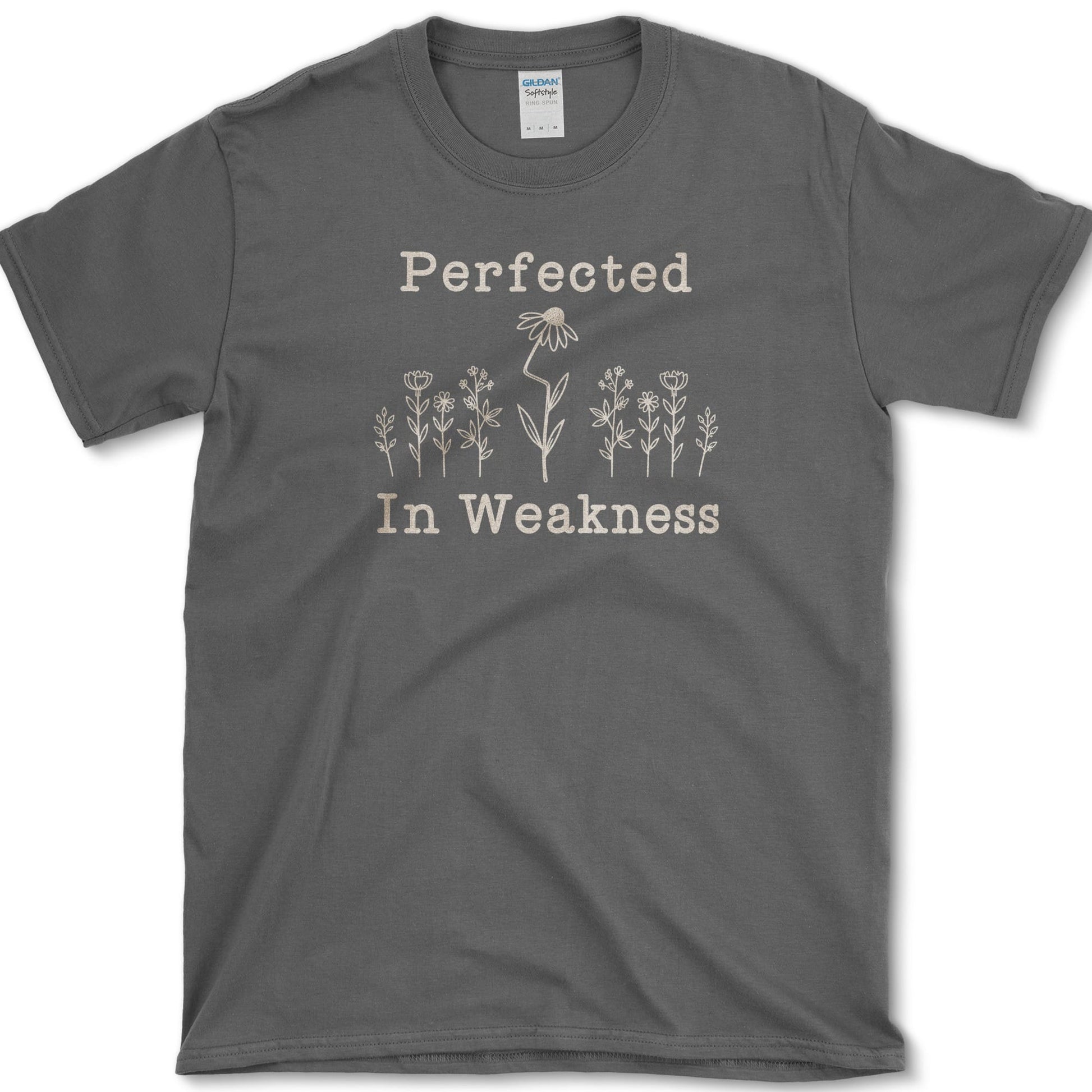 Perfected In Weakness T-Shirt S / Dark Heather Essential Tees