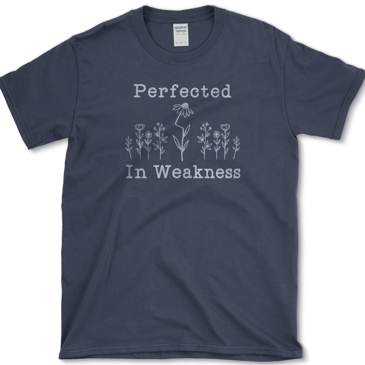 Perfected In Weakness T-Shirt S / Navy Essential Tees
