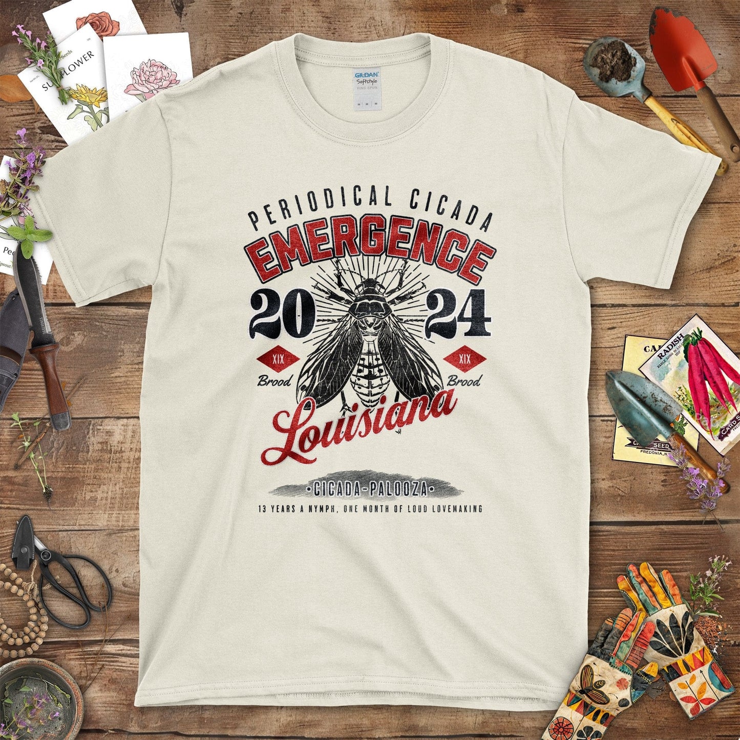 Periodical Cicada Emergence 20 24 Louisiana T-Shirt Natural / S T-Shirt