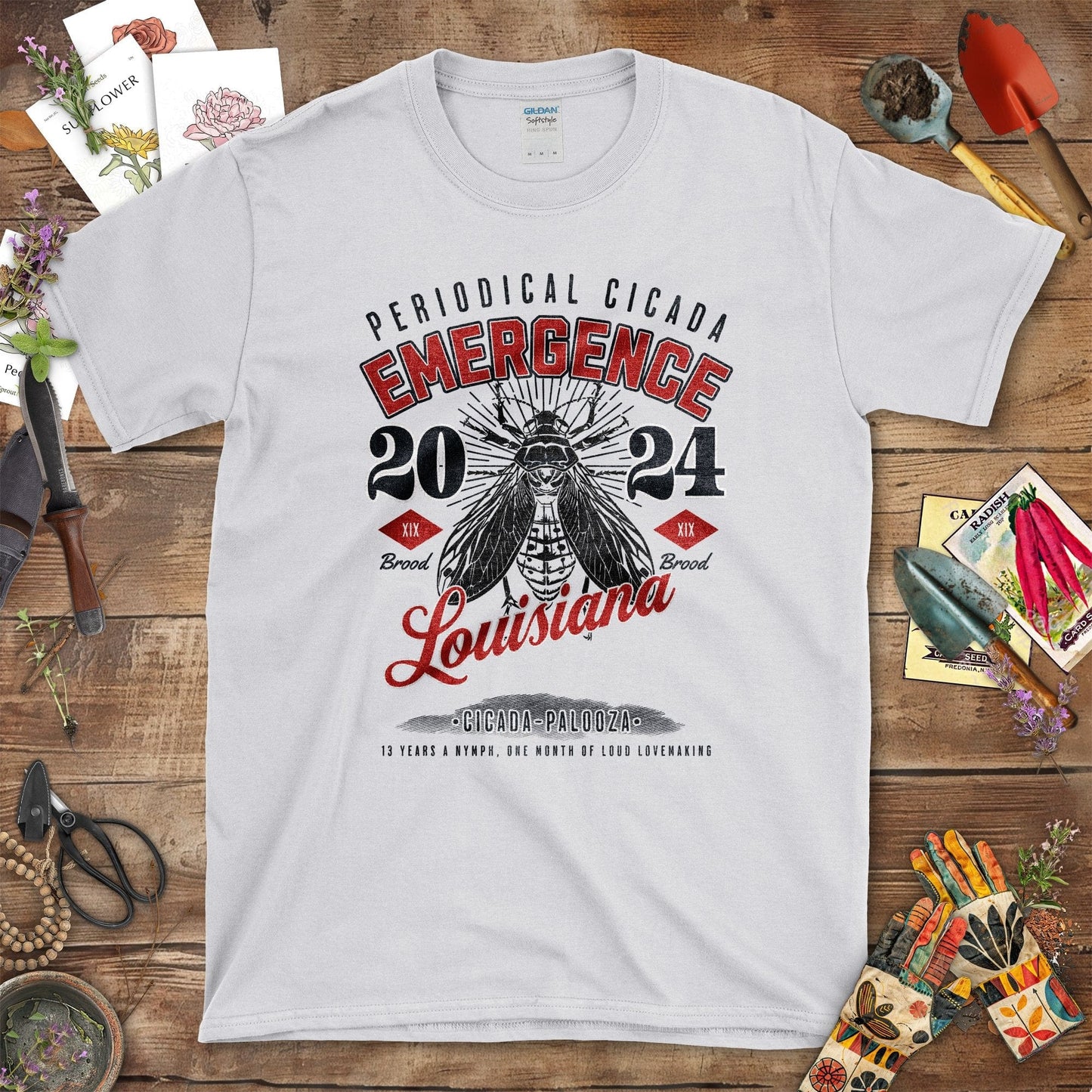 Periodical Cicada Emergence 20 24 Louisiana T-Shirt Sport Grey / S T-Shirt