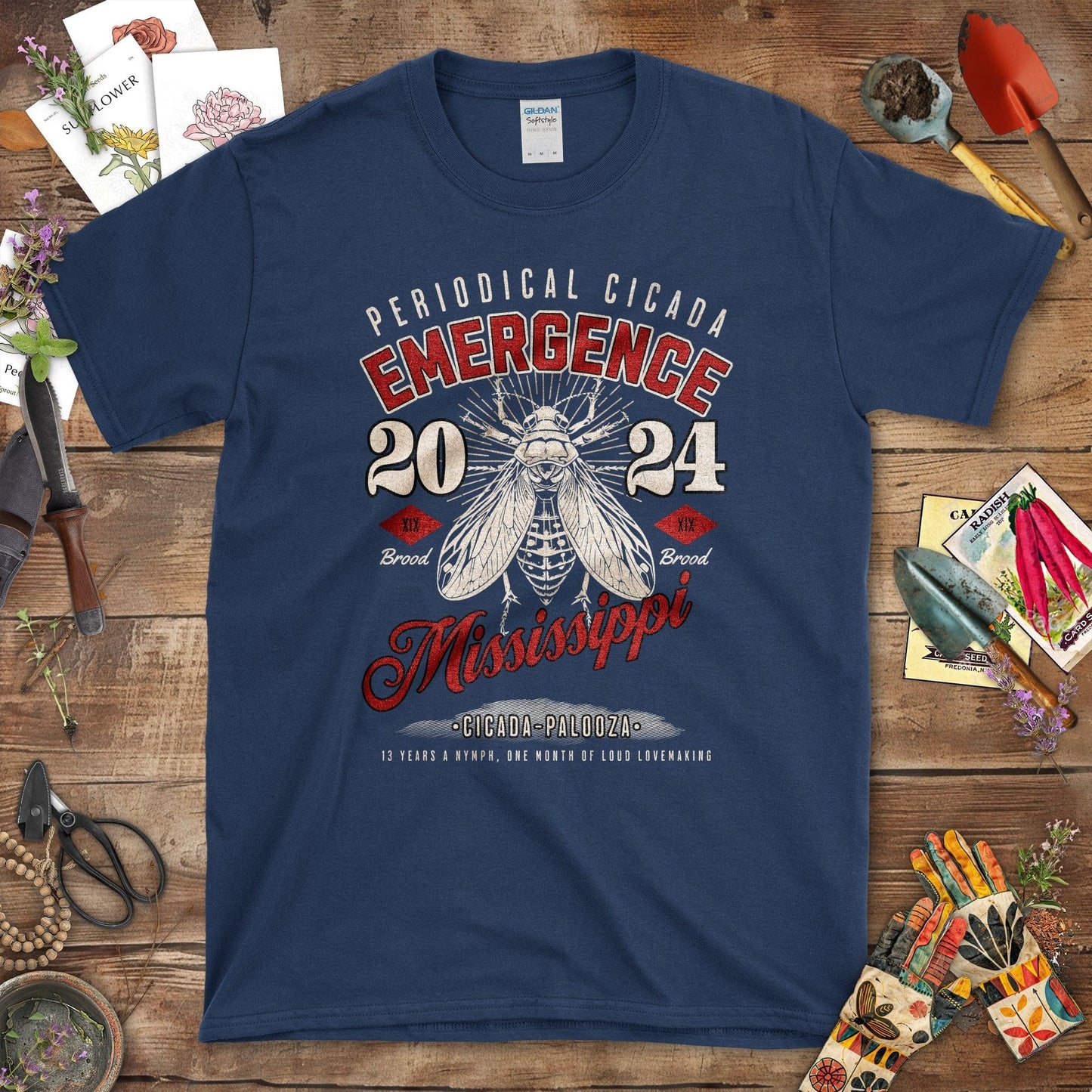 Periodical Cicada Emergence Mississippi T-Shirt Navy / S T-Shirt