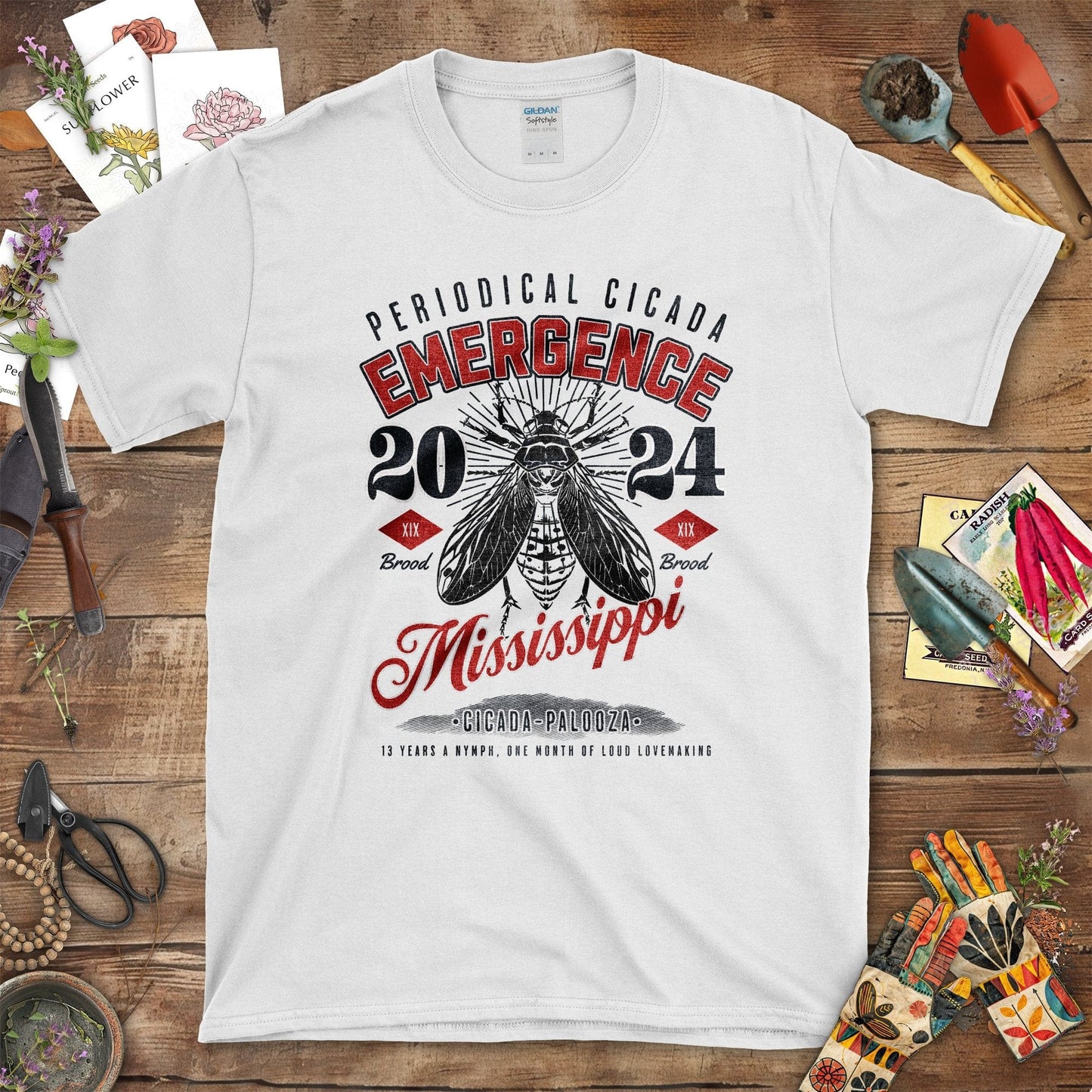 Periodical Cicada Emergence Mississippi T-Shirt White / S T-Shirt