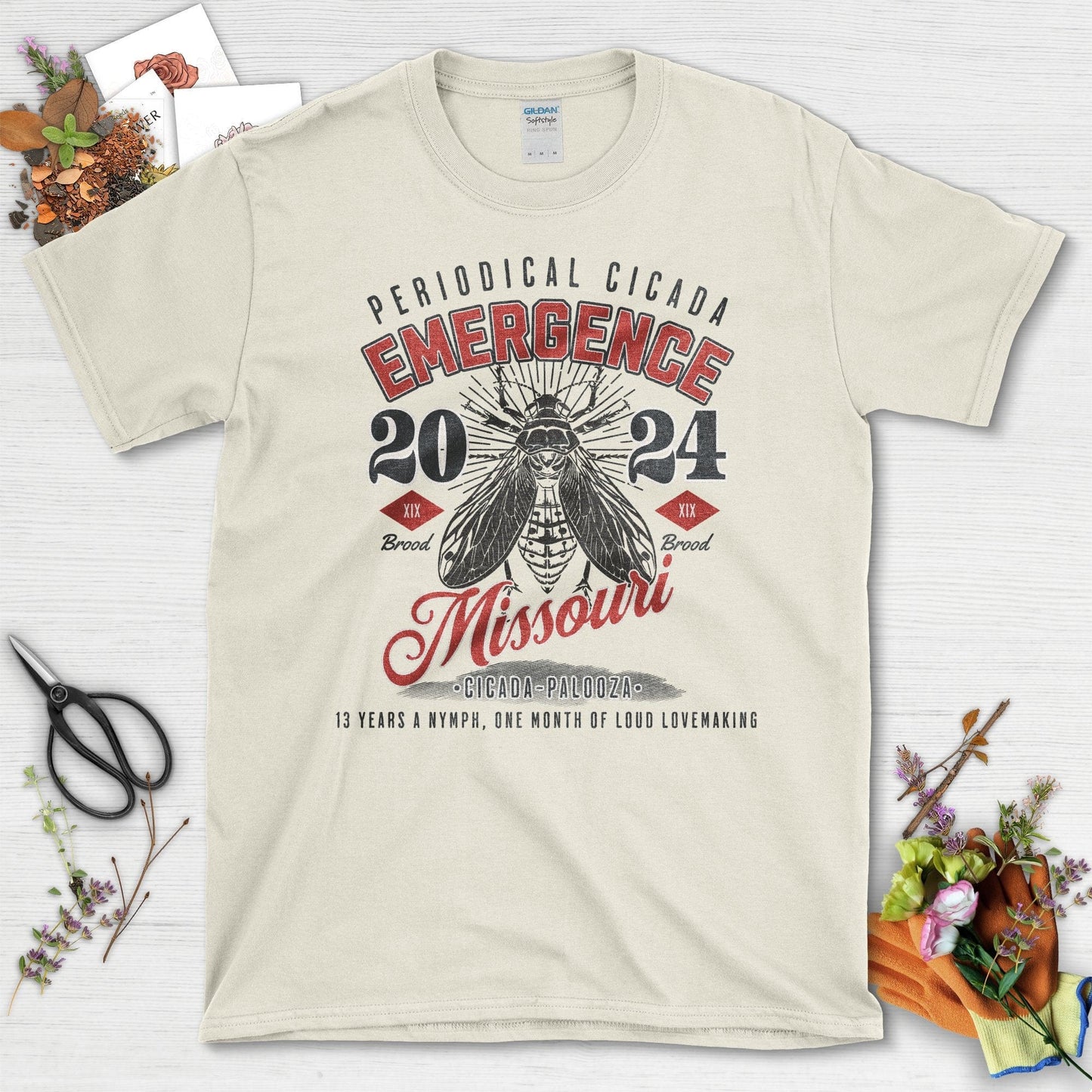 Periodical Cicada Emergence Missouri 2024 T-Shirt Natural / S T-Shirt