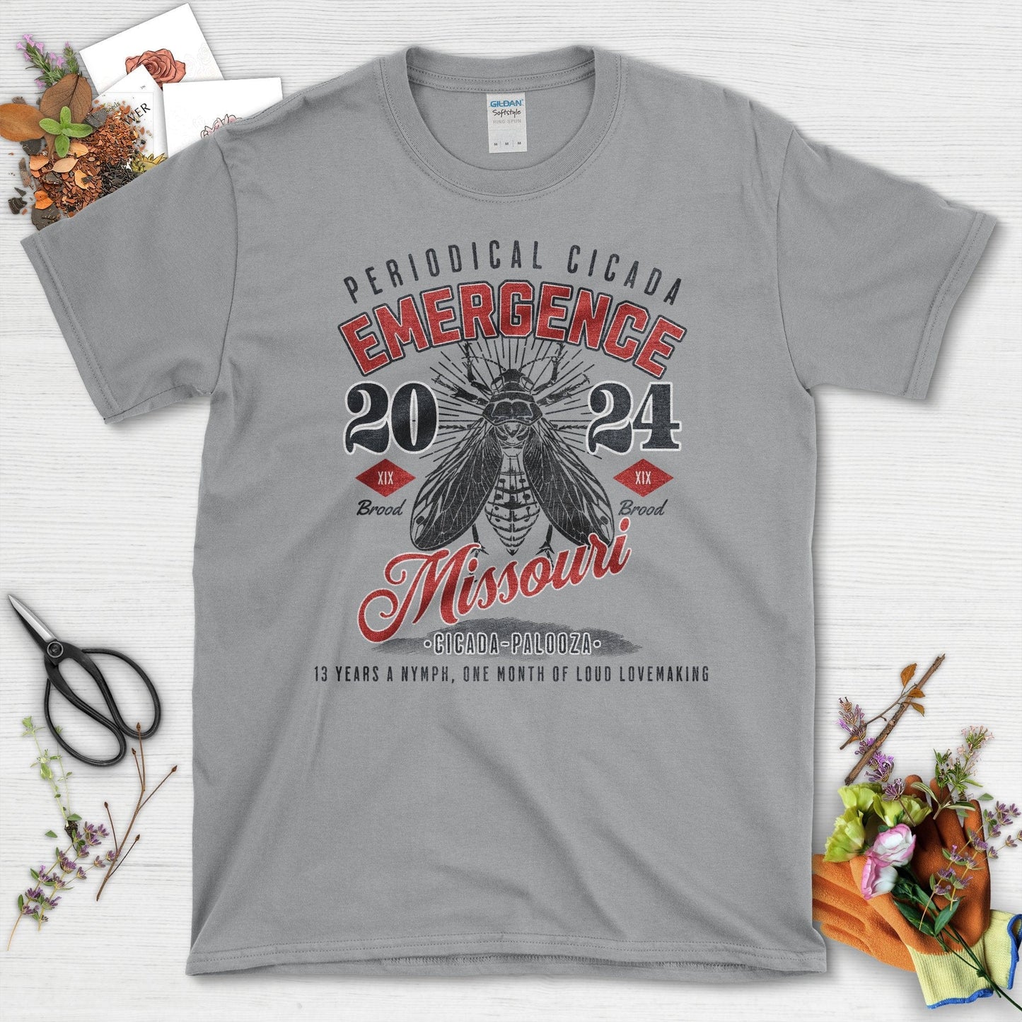 Periodical Cicada Emergence Missouri 2024 T-Shirt Sport Grey / S T-Shirt