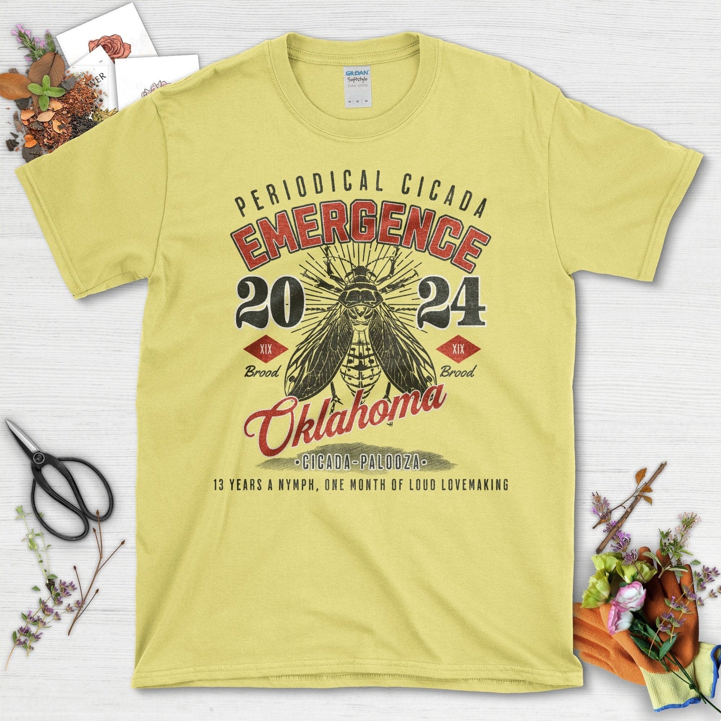 Periodical Cicada Emergence Oklahoma 2024 T-Shirt Cornsilk / S T-Shirt