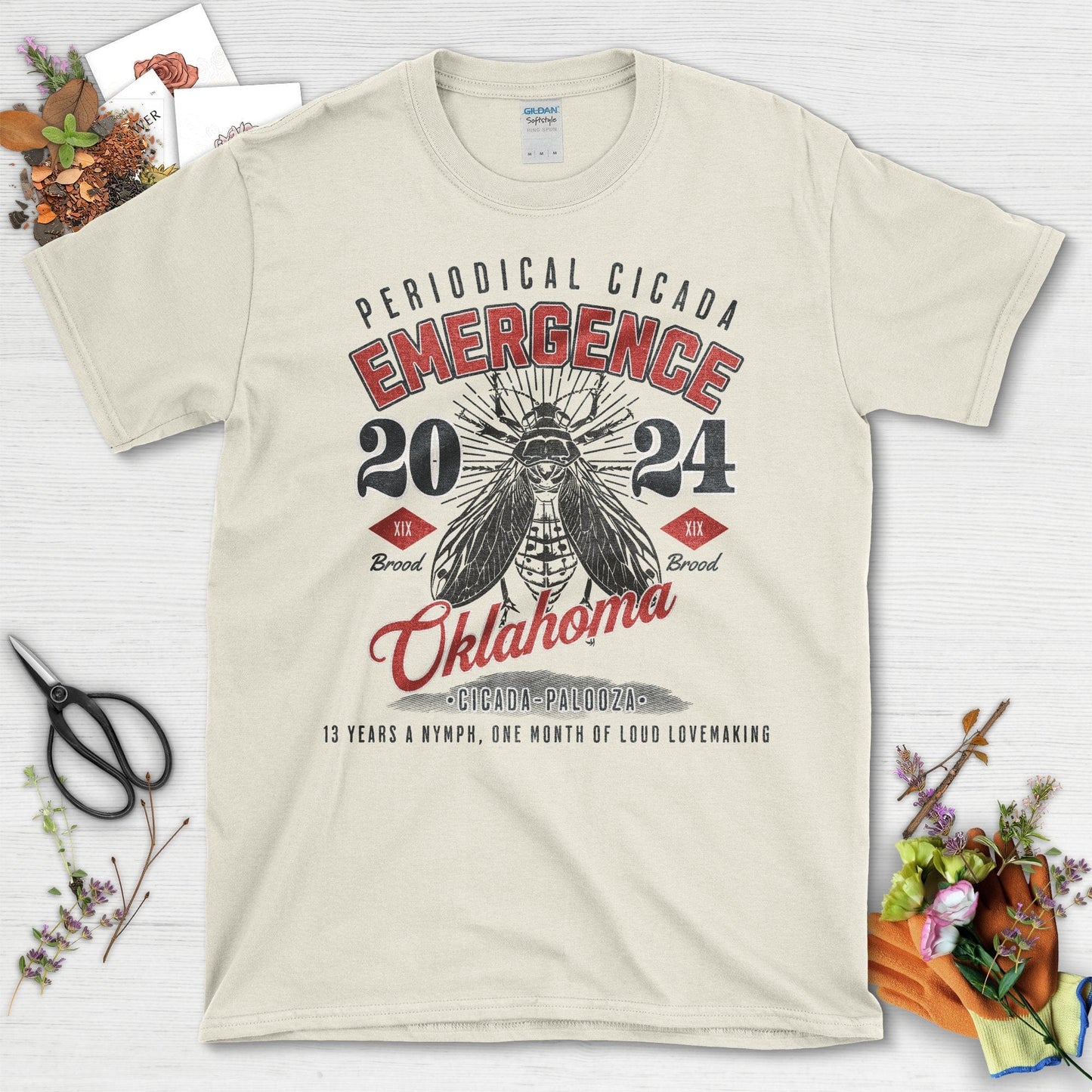 Periodical Cicada Emergence Oklahoma 2024 T-Shirt Natural / S T-Shirt