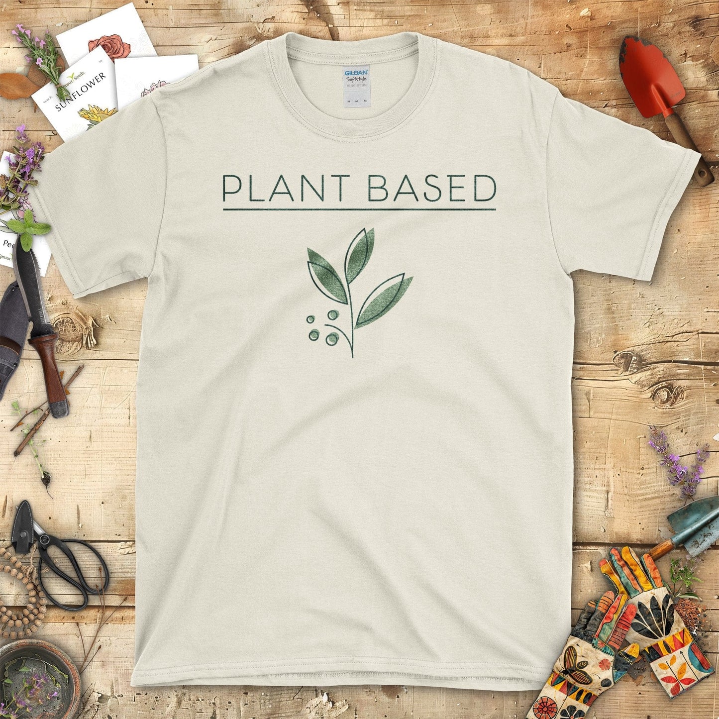 Plant Based Elegant Designs Greenery T-Shirt Natural / S T-Shirt