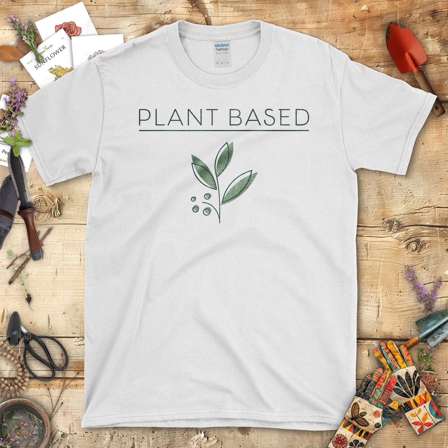 Plant Based Elegant Designs Greenery T-Shirt White / S T-Shirt