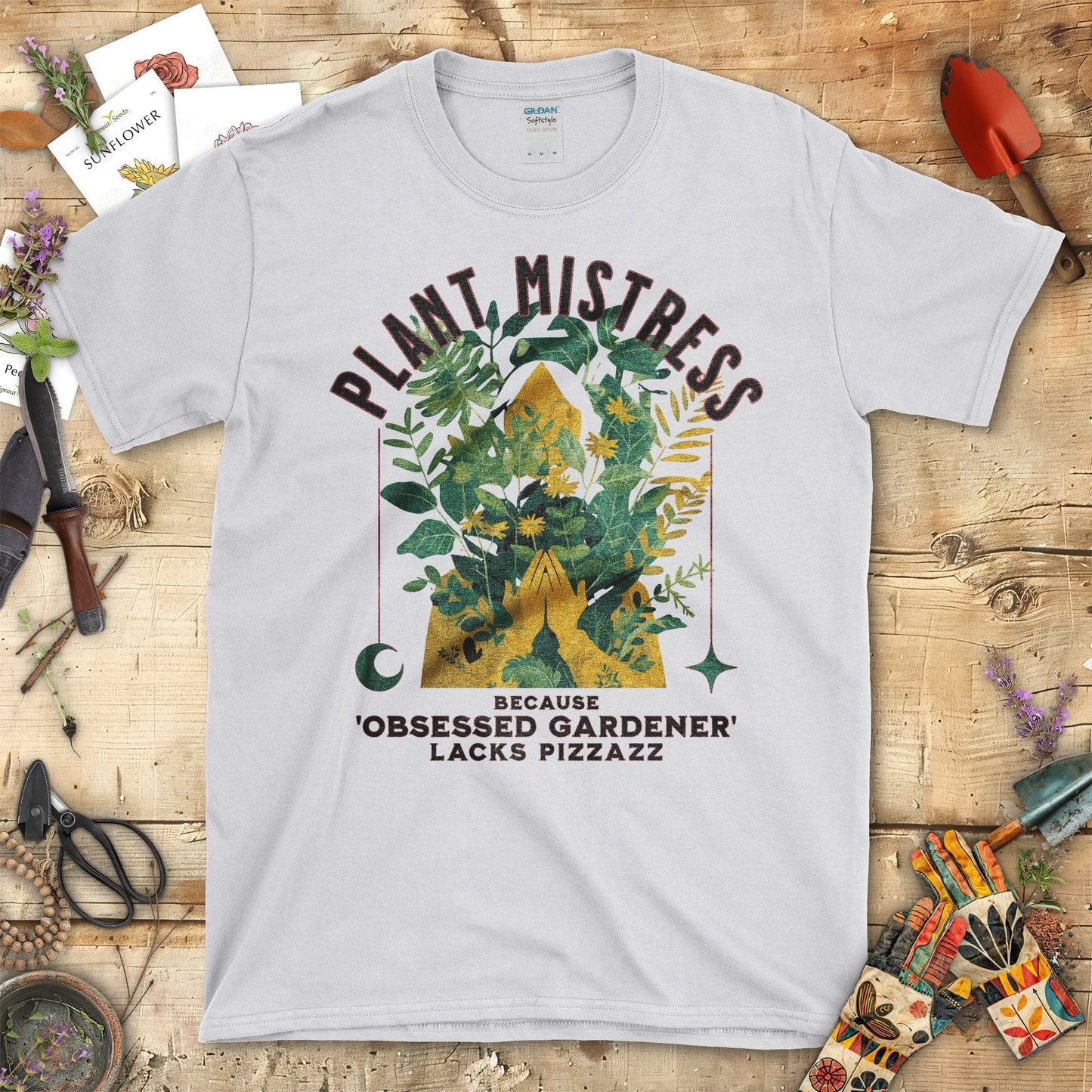 Plant Mistress Obsessed Gardener Lacks Pizzazz T-Shirt Sport Grey / S T-Shirt