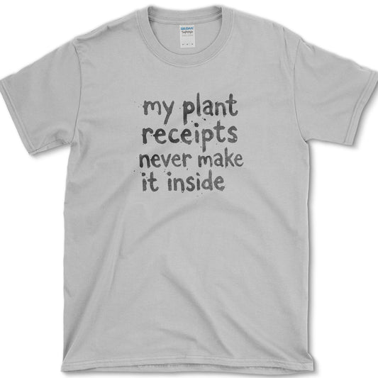 Plant Receipts design featuring plant parent artwork on a t-shirt