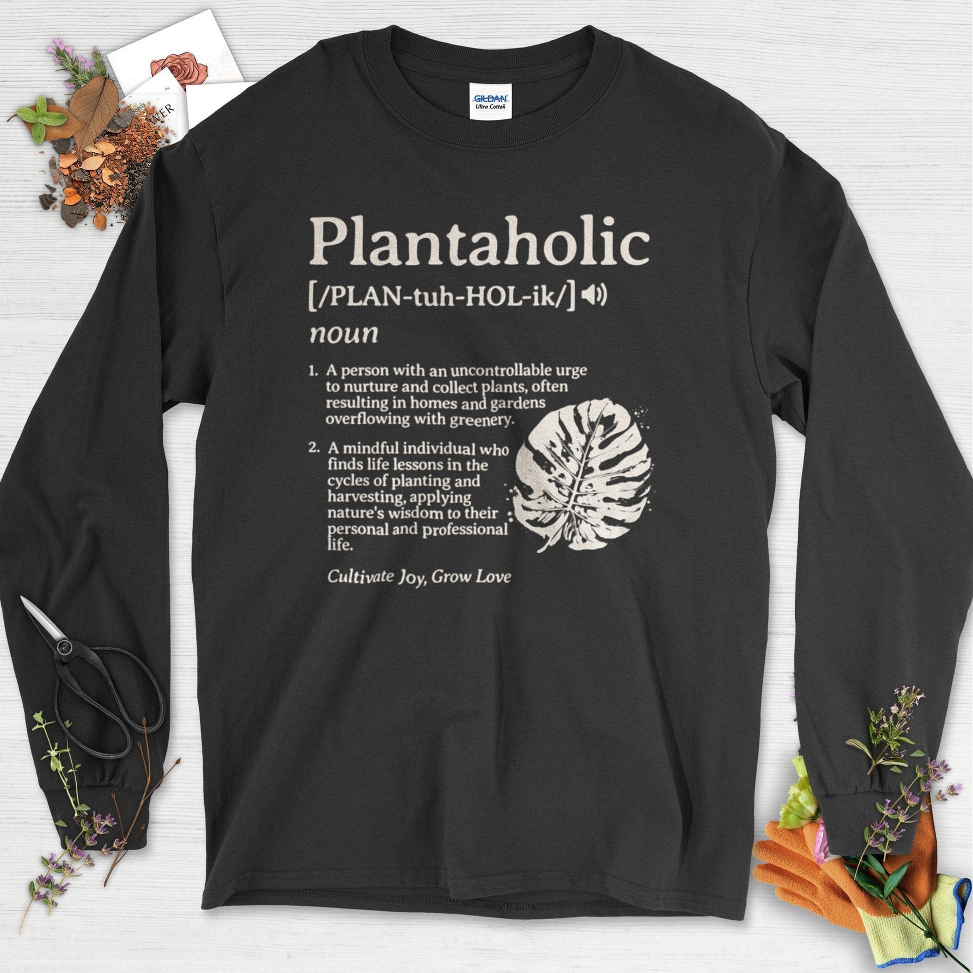 Plantaholic Definition Long Sleeve Black / S T-Shirt