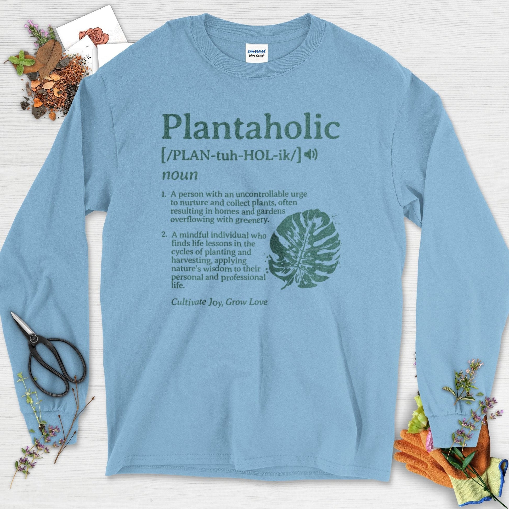 Plantaholic Definition Long Sleeve Light Blue / S T-Shirt