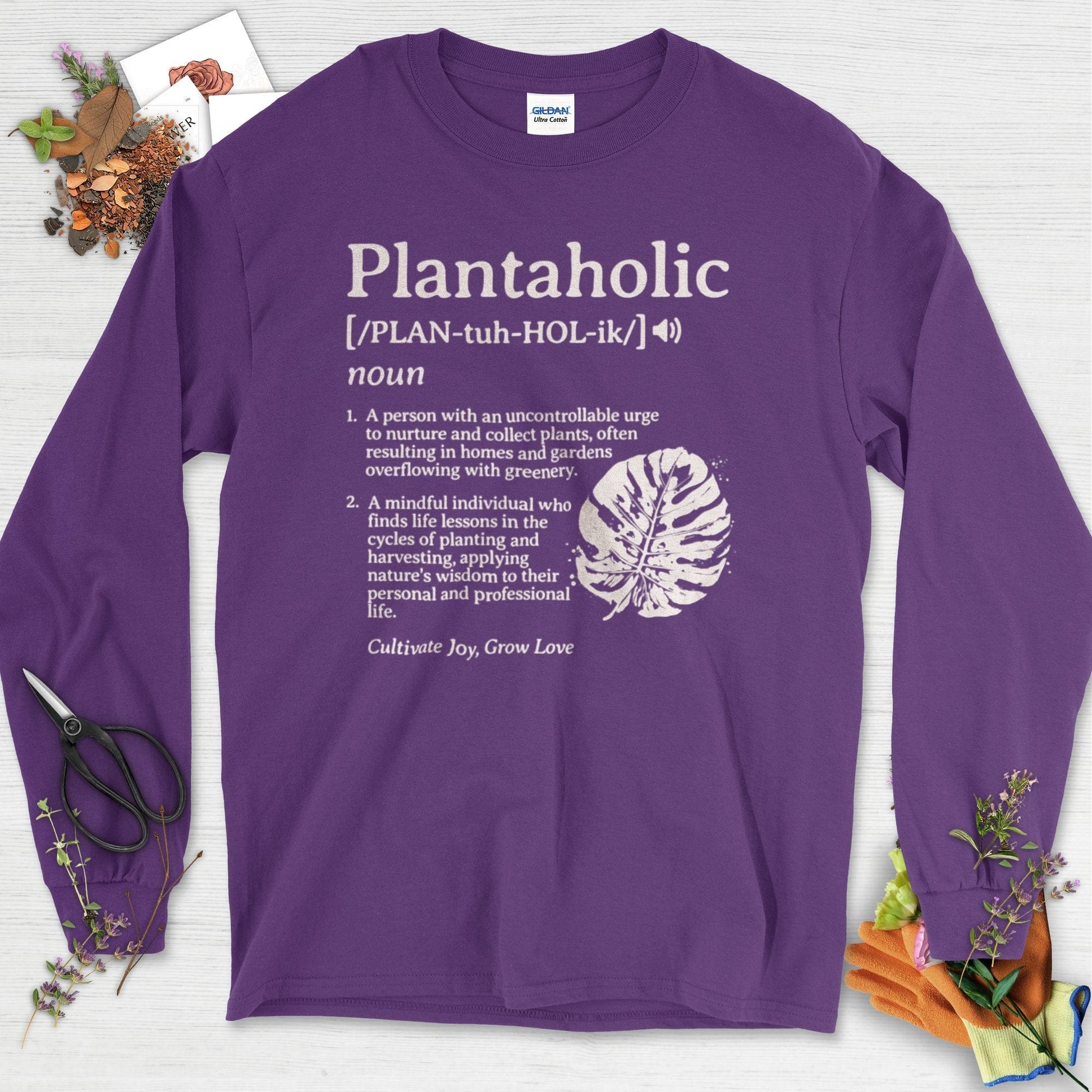 Plantaholic Definition Long Sleeve Purple / S T-Shirt
