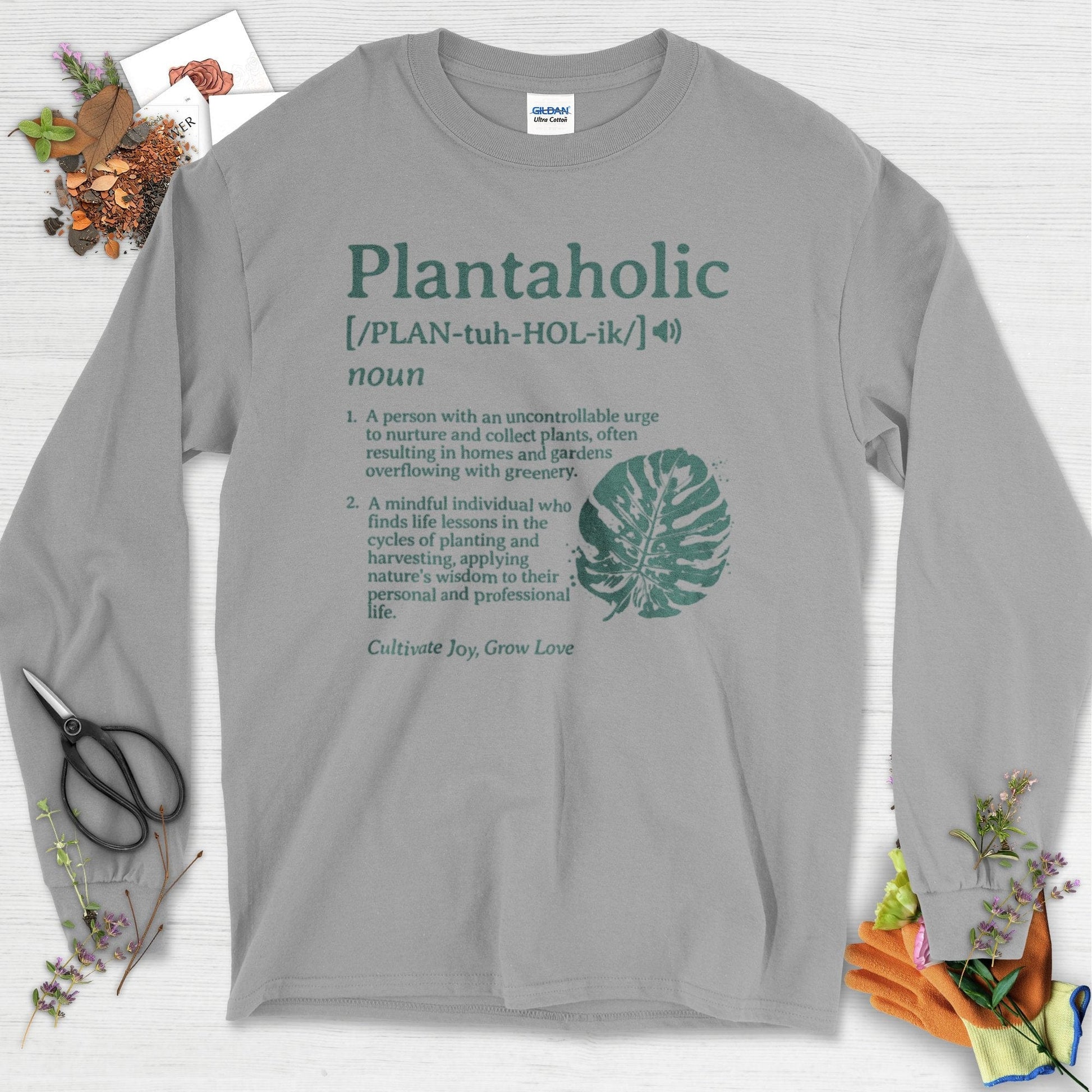 Plantaholic Definition Long Sleeve Sport Grey / S T-Shirt
