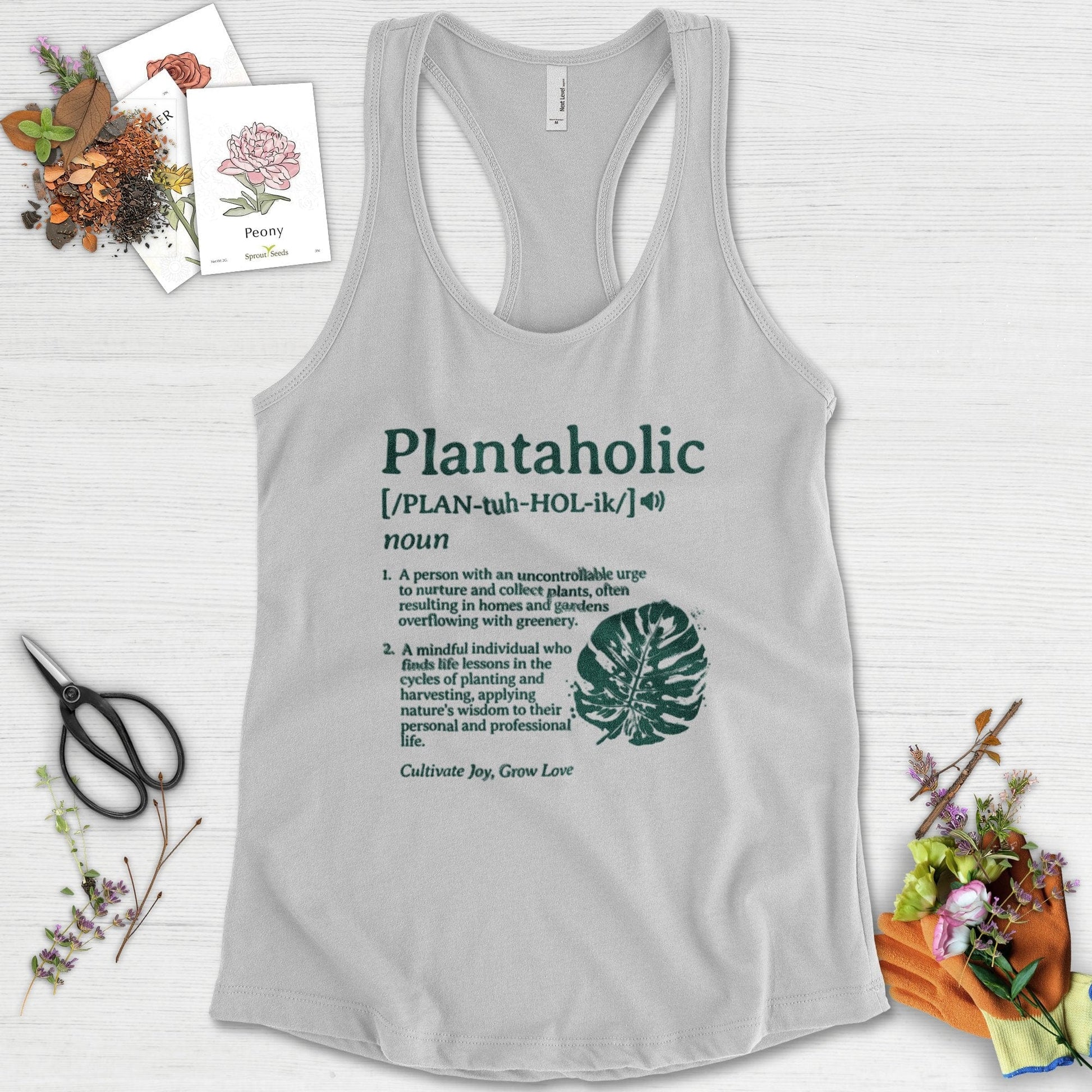 Plantaholic Definition Racerback Racerback / XS / Heather Grey Physical Item