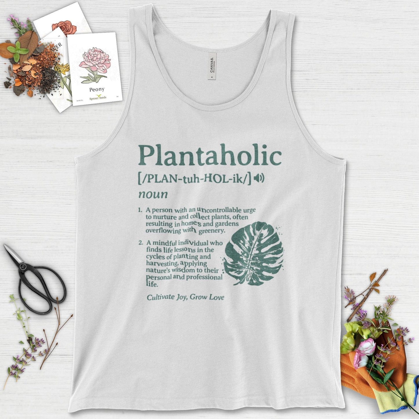 Plantaholic Definition Tank Top White / XS Physical Item