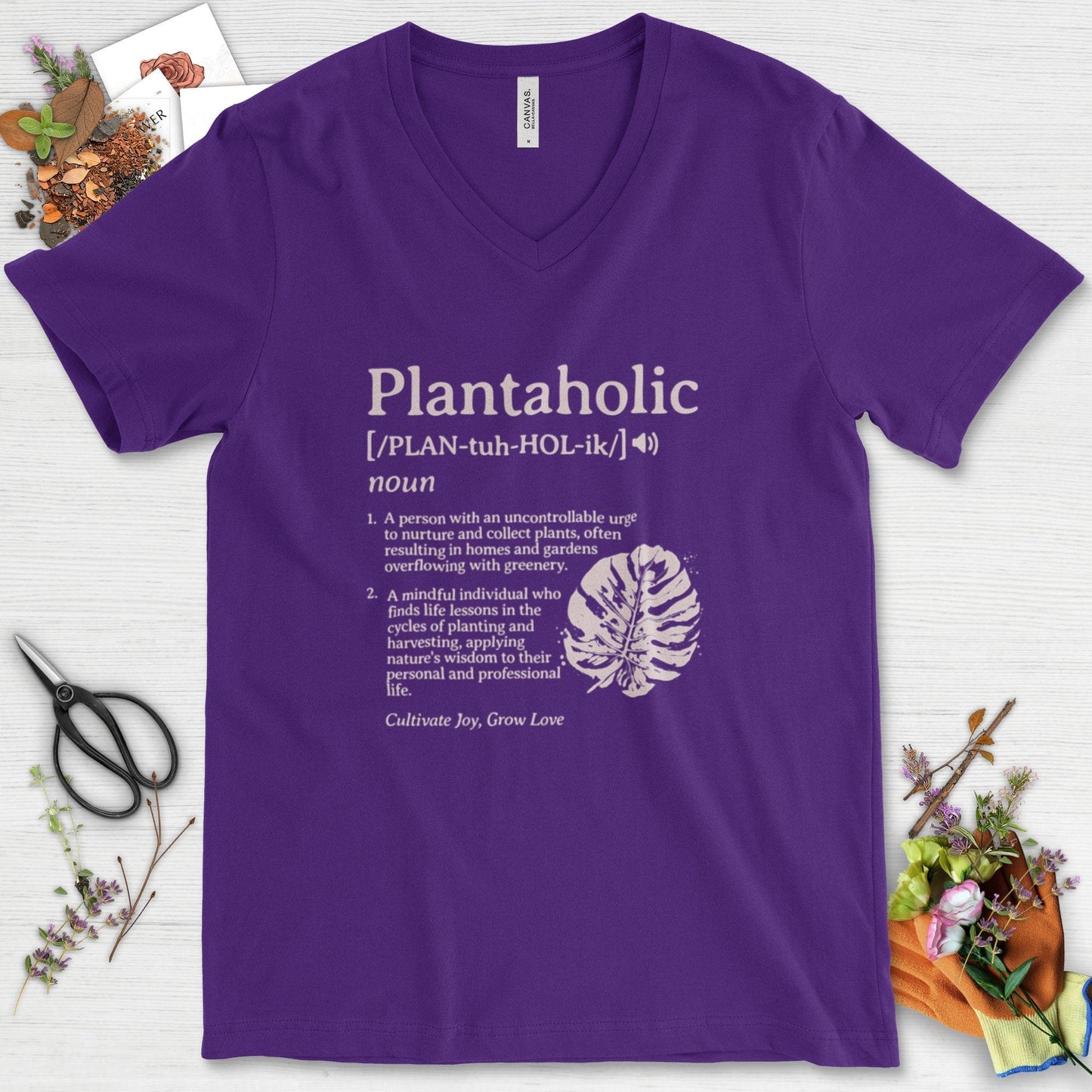 Plantaholic Definition V-Neck Team Purple / S Physical Item