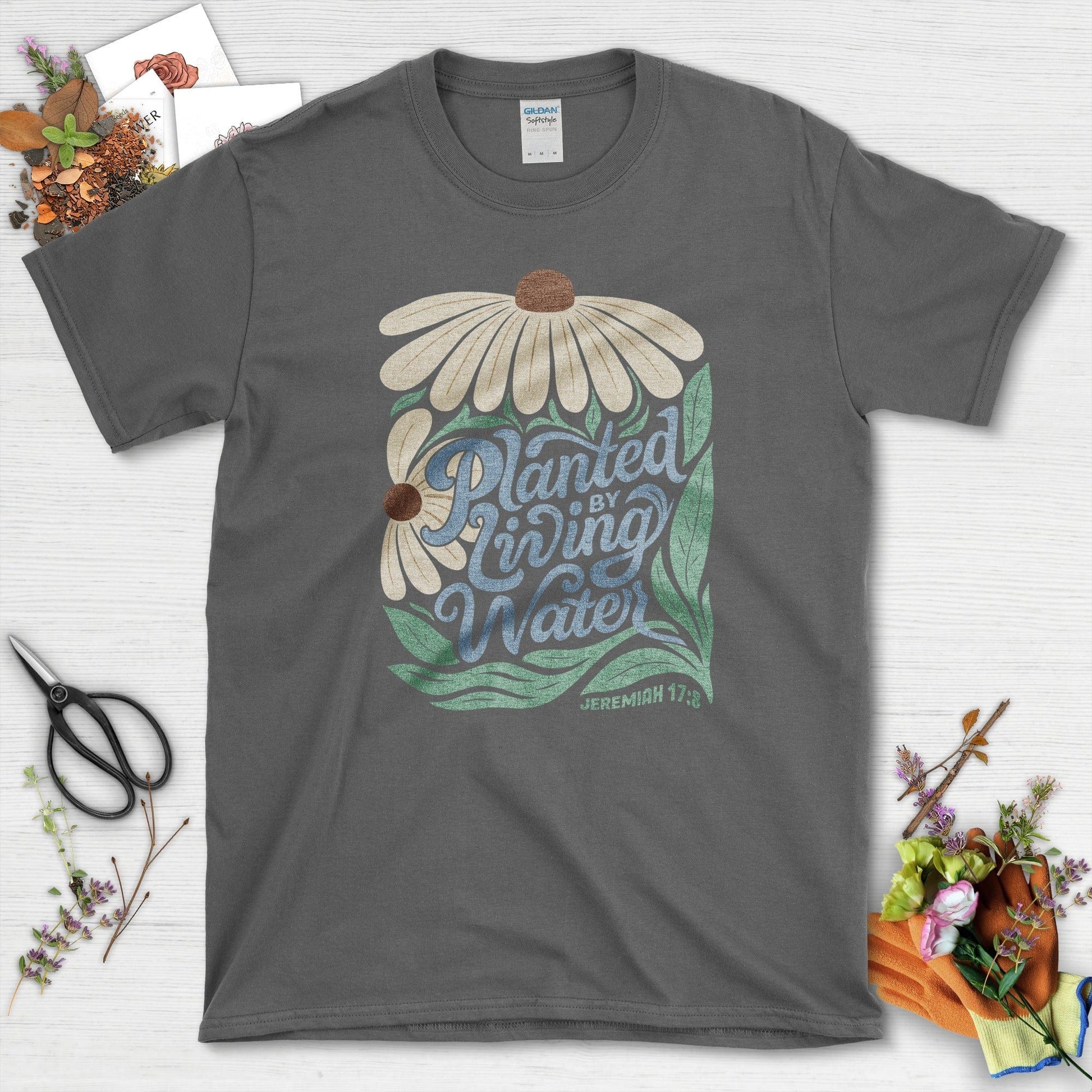 Planted by Living Water T-Shirt Essential Tees / S / Dark Heather Physical Item