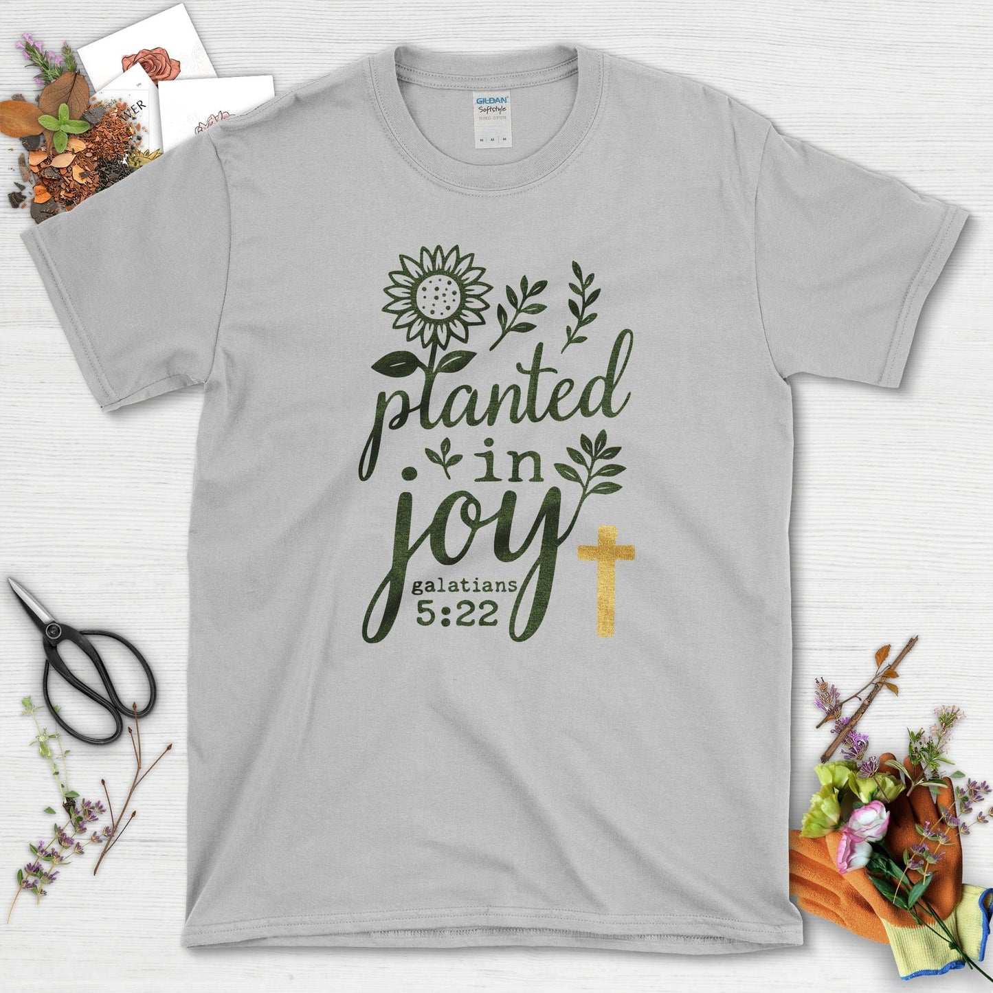 Planted in Joy T-Shirt Essential Tees / S / Sport Grey Physical Item