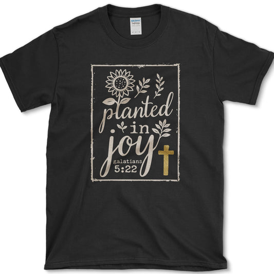 Planted In Joy T-Shirt S / Black Essential Tees