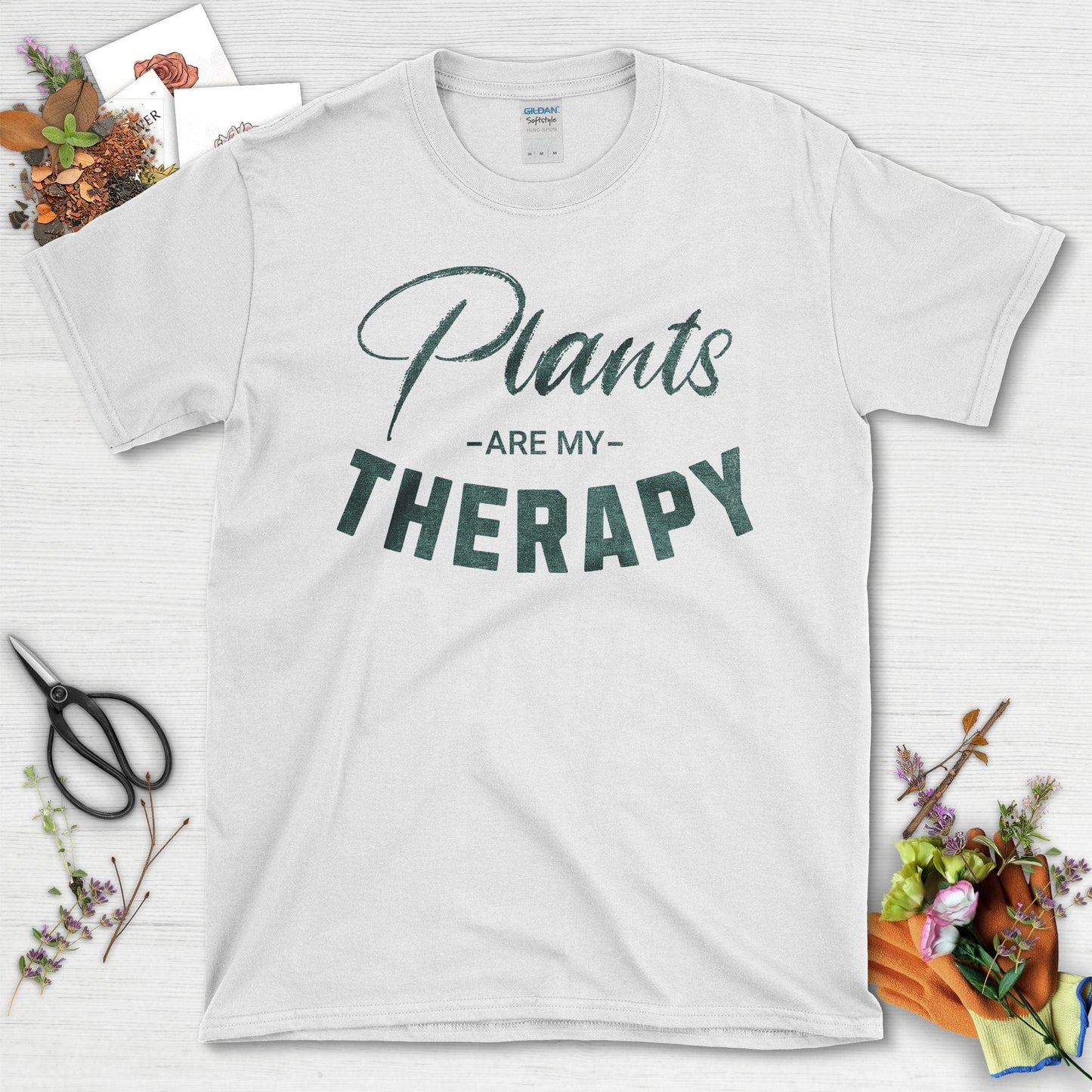 Plants Are My Therapy Garden Lifestyle T-Shirt White / S T-Shirt