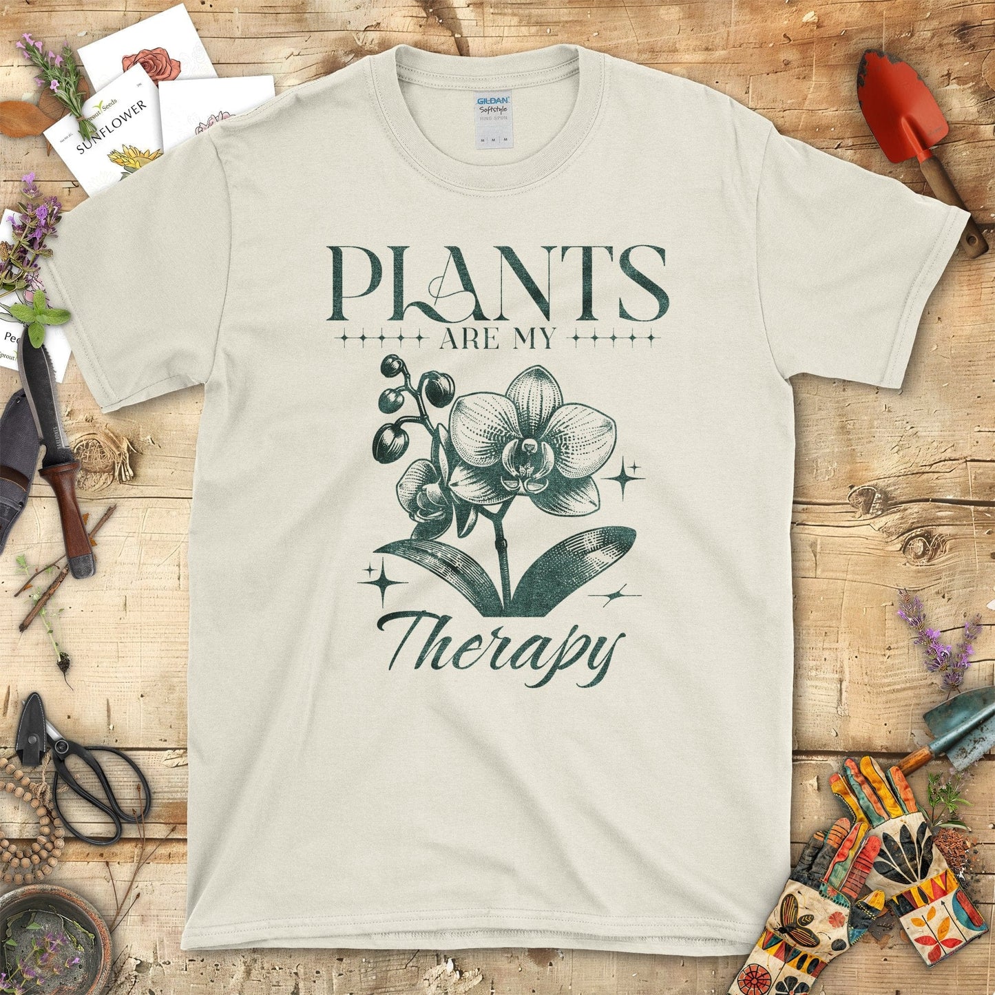 Plants Are My Therapy Graphic Design T-Shirt Natural / S T-Shirt