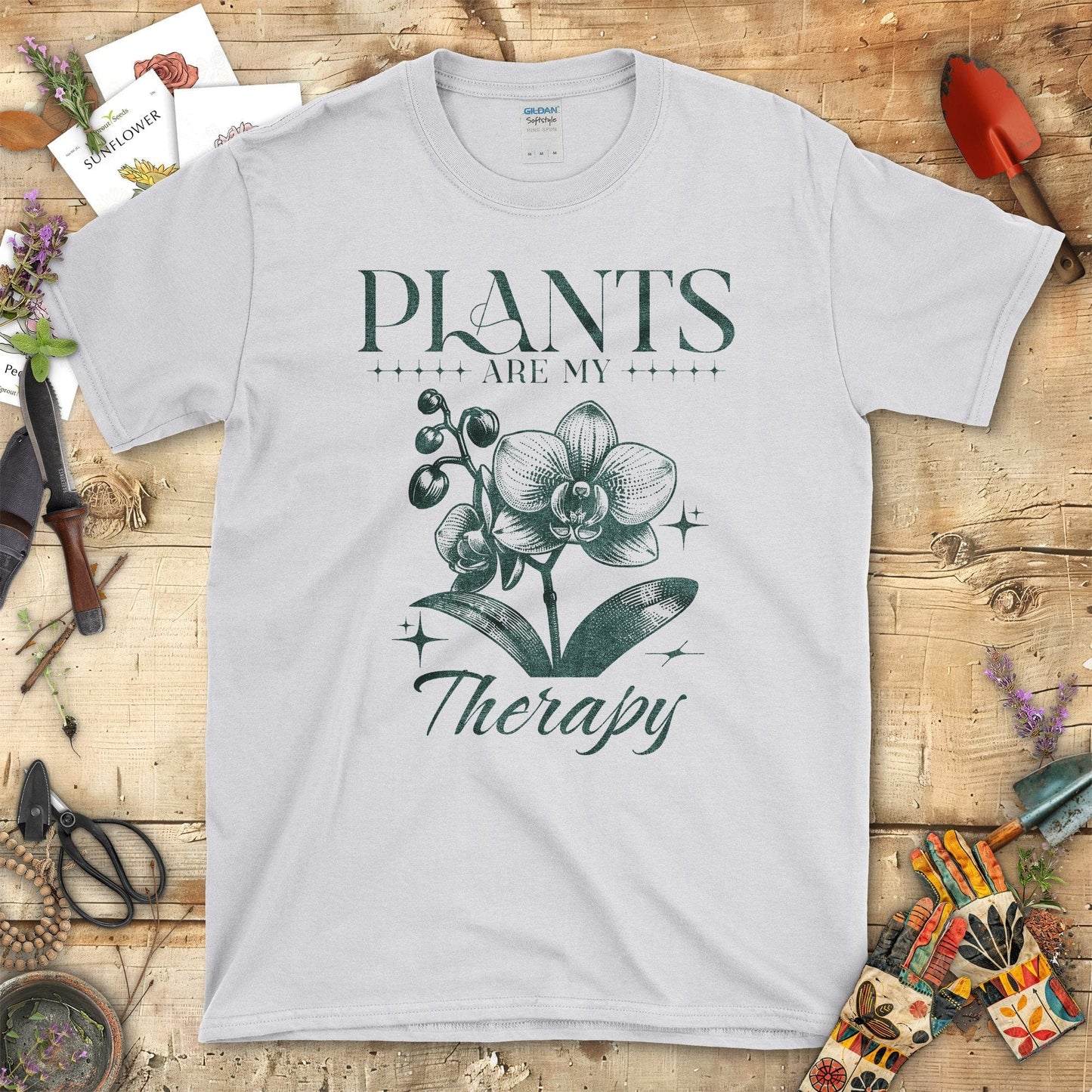 Plants Are My Therapy Graphic Design T-Shirt Sport Grey / S T-Shirt