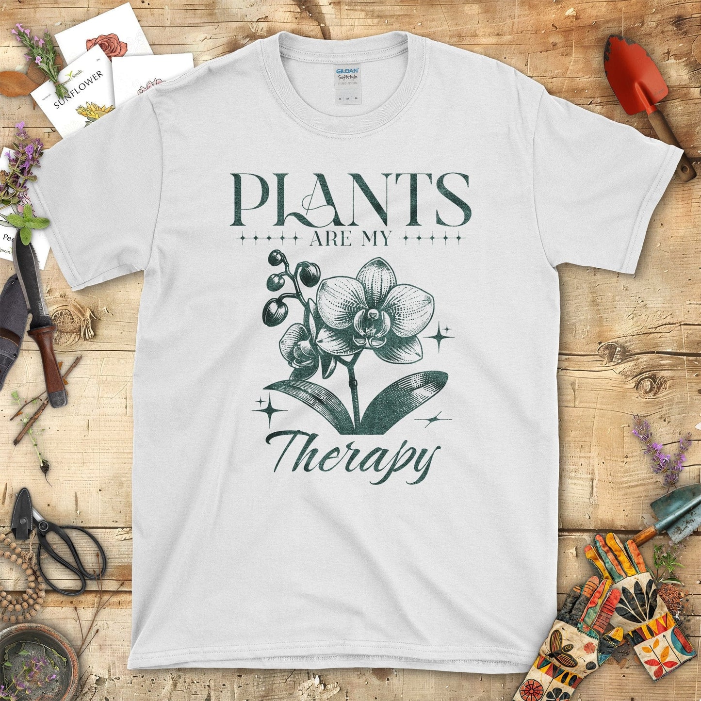 Plants Are My Therapy Graphic Design T-Shirt White / S T-Shirt