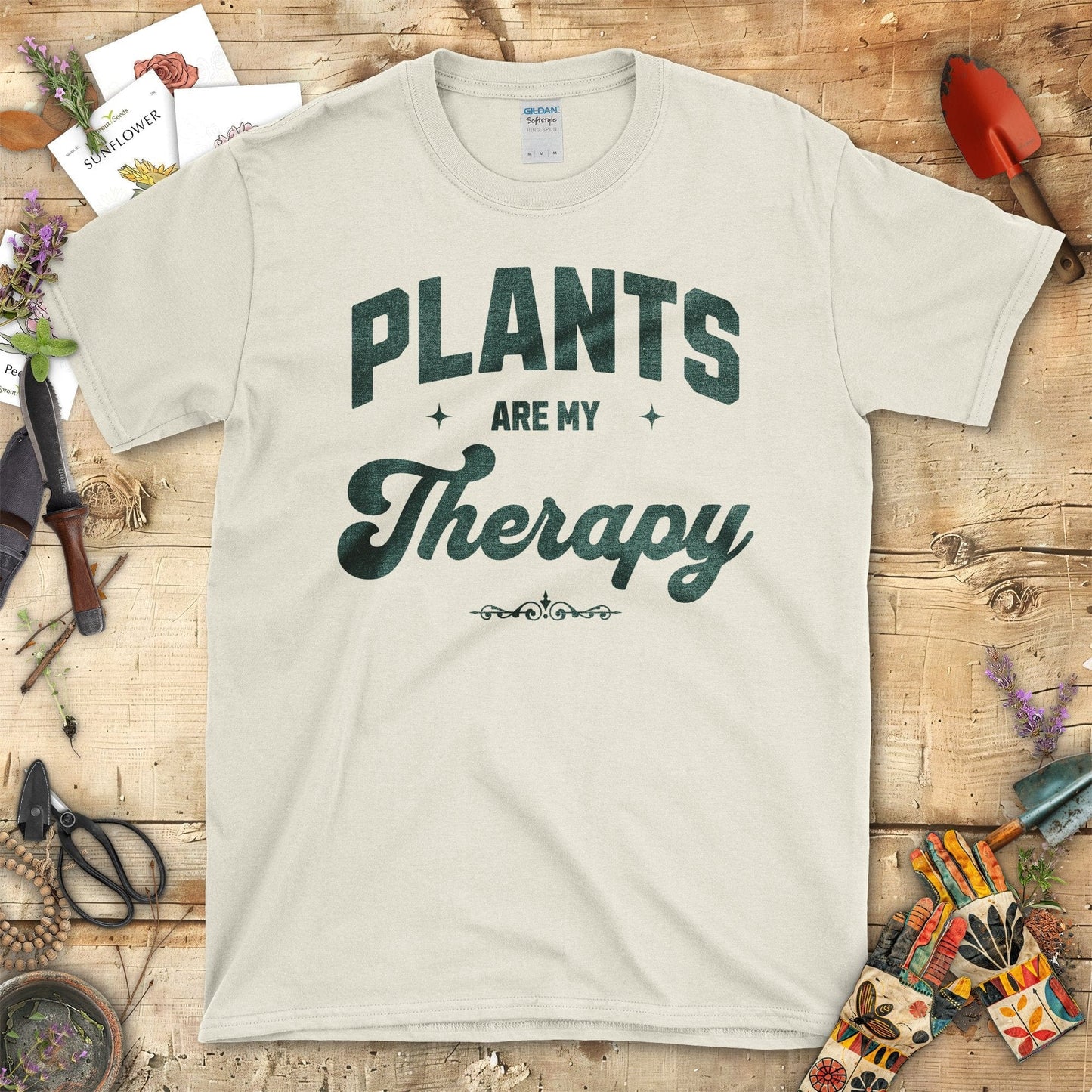 Plants Are My Therapy Graphic Print T-Shirt Natural / S T-Shirt