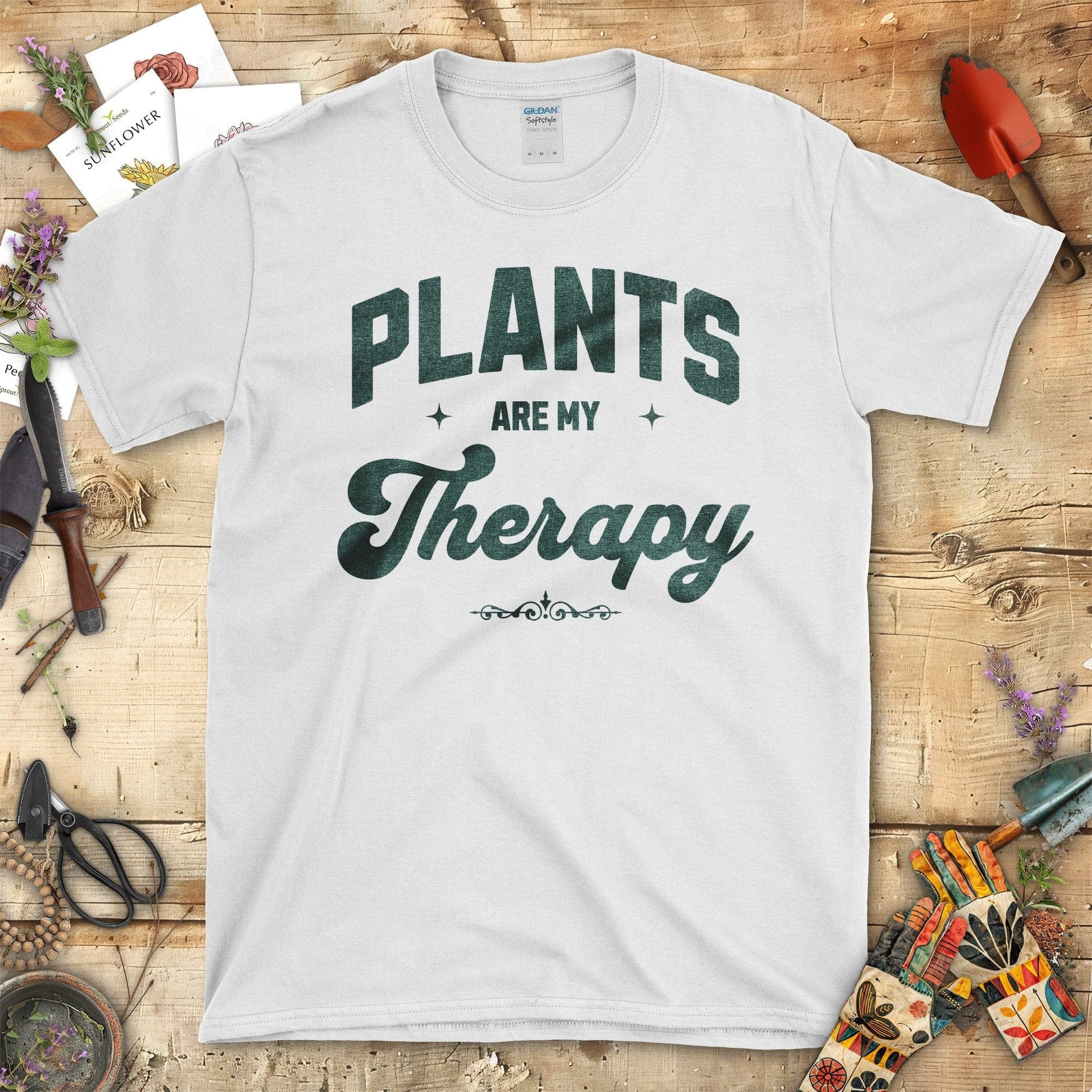 Plants Are My Therapy Graphic Print T-Shirt White / S T-Shirt