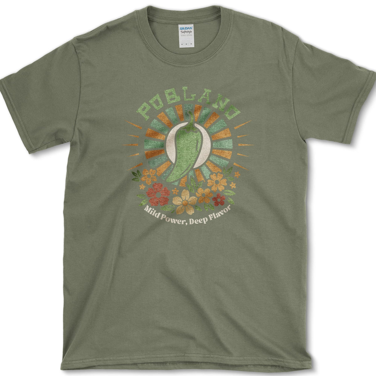 Poblano Pepper Garden Power T-Shirt Military Green / S Essential Tees