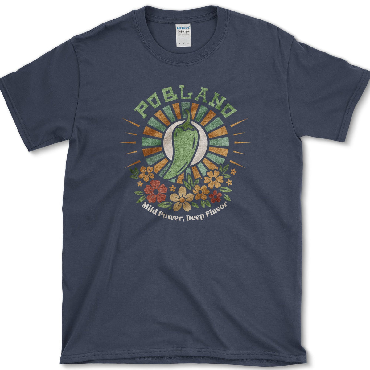Poblano Pepper Garden Power T-Shirt Navy / S Essential Tees