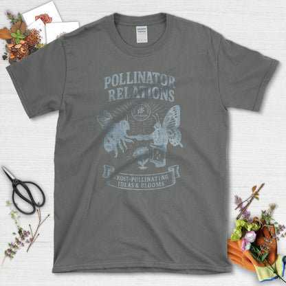 Pollinator Relations Cross-Pollinating T-Shirt Charcoal / S Physical Item