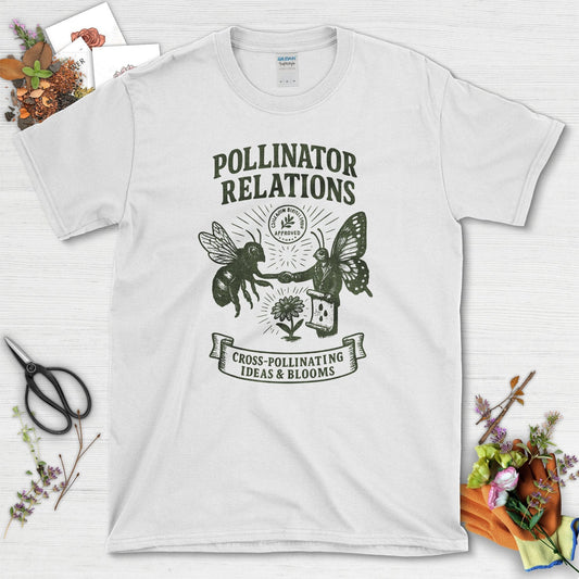Pollinator Relations Cross-Pollinating T-Shirt White / S Physical Item