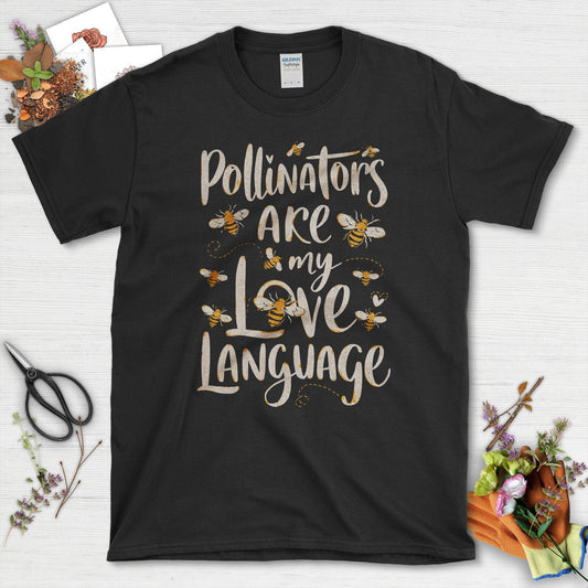 Pollinators Are My Love Language Garden-Inspired T-Shirts Black / S Physical Item