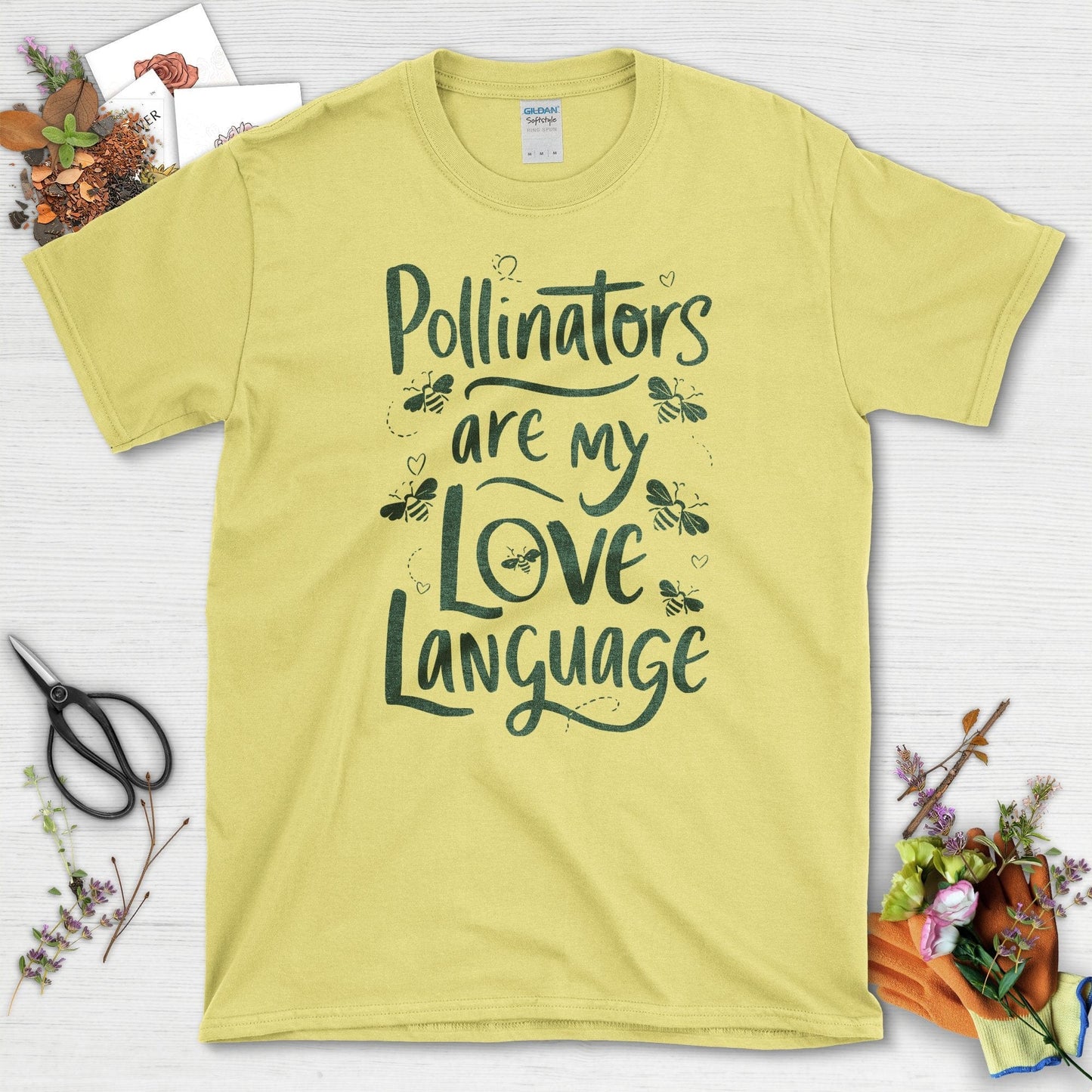 Pollinators Are My Love Language Garden T-Shirts Cornsilk / S T-Shirt