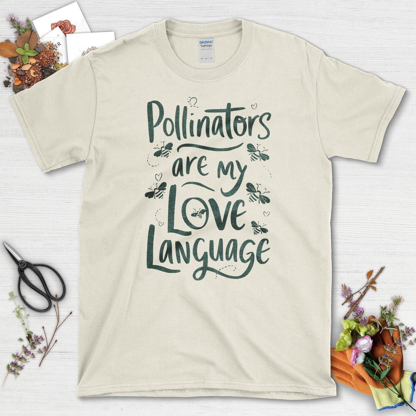 Pollinators Are My Love Language Garden T-Shirts Natural / S T-Shirt