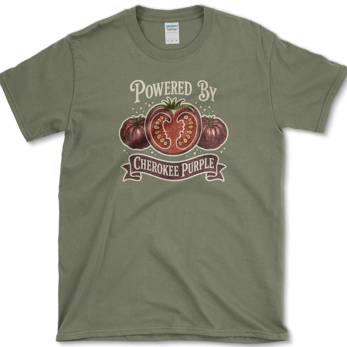 Powered By Cherokee Purple T-Shirt S / Military Green Essential Tees