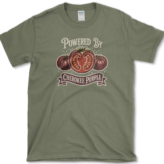 Powered By Cherokee Purple T-Shirt S / Military Green Essential Tees