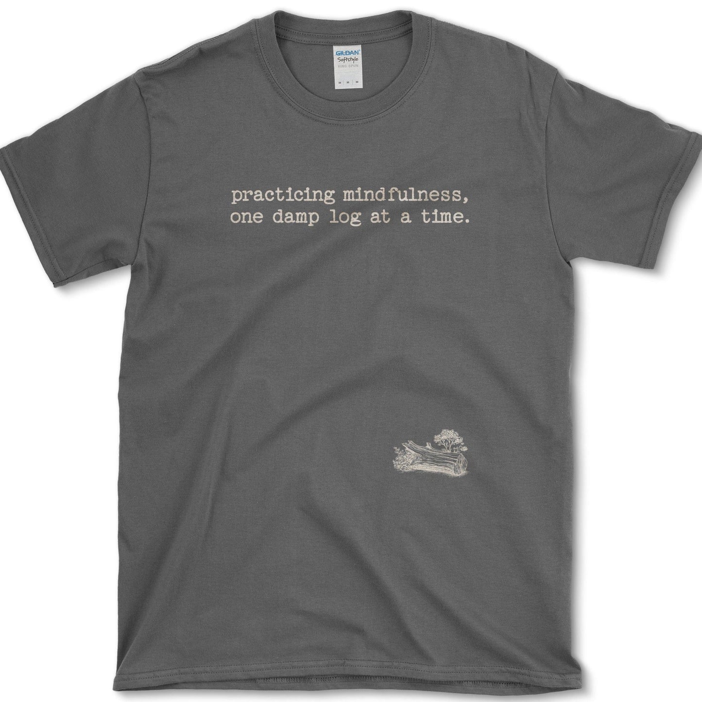 Practicing Mindfulness T-Shirt Essential Tees / S / Dark Heather Physical Item