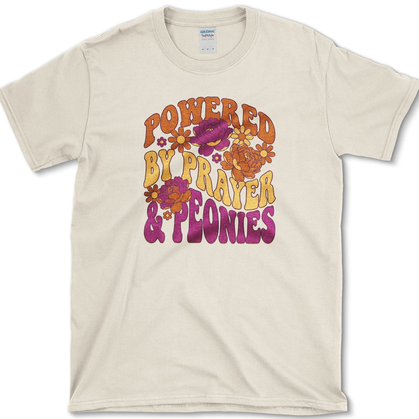 Prayer And Peonies T-Shirt Natural / S Essential Tees