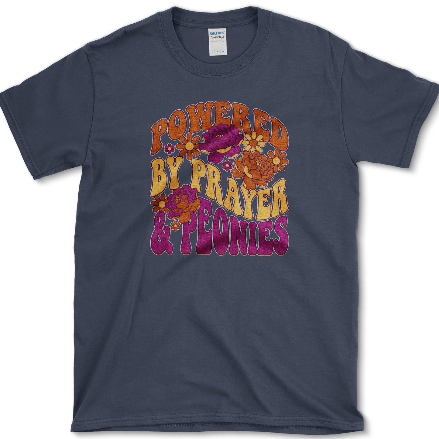 Prayer And Peonies T-Shirt Navy / S Essential Tees
