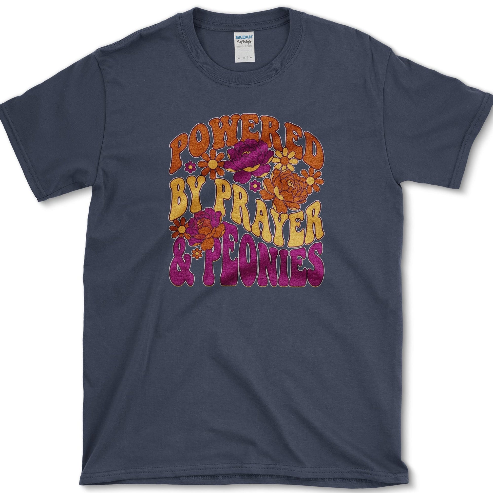 Prayer And Peonies T-Shirt Navy / S Essential Tees