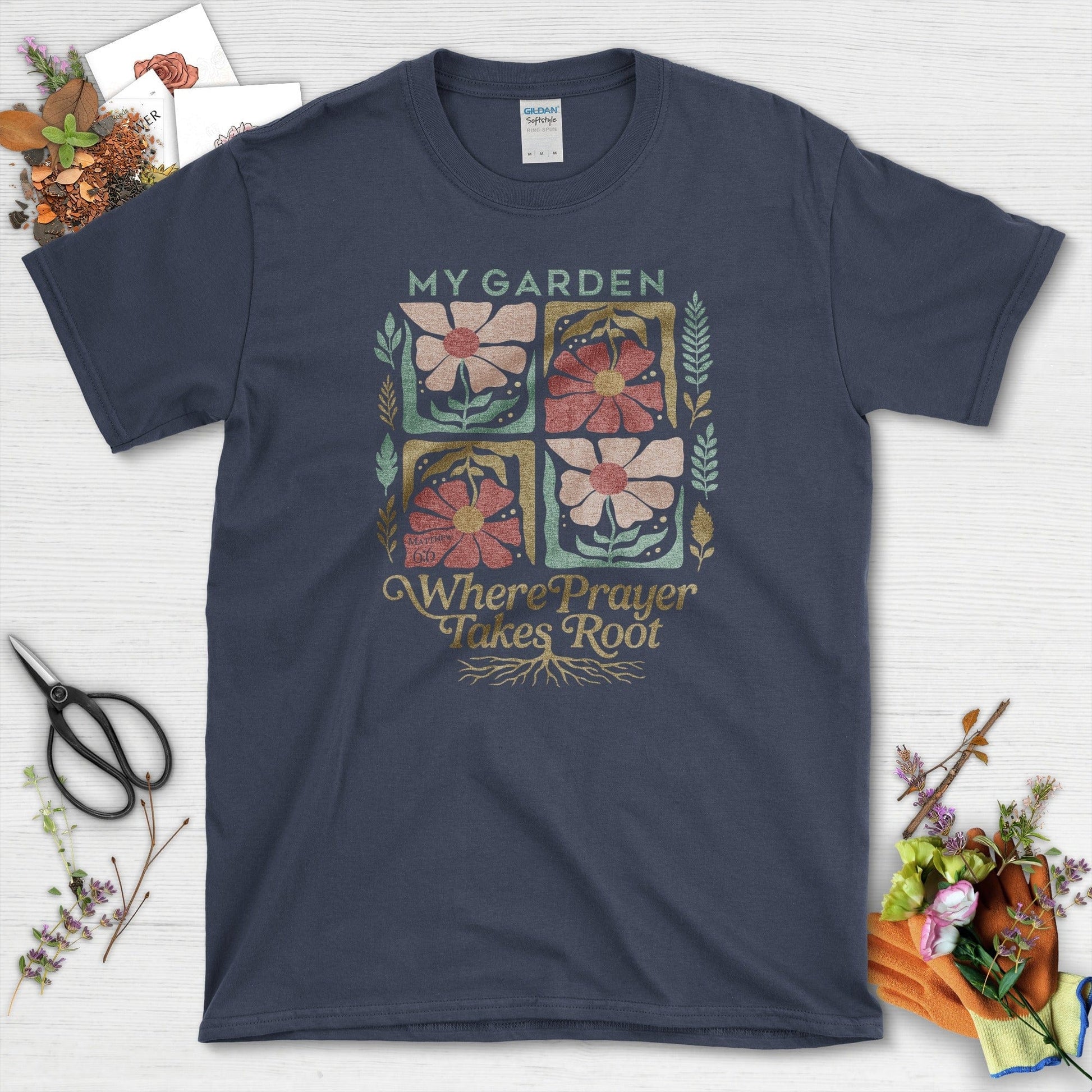 Prayer Takes Root T-Shirt Essential Tees / S / Navy Physical Item