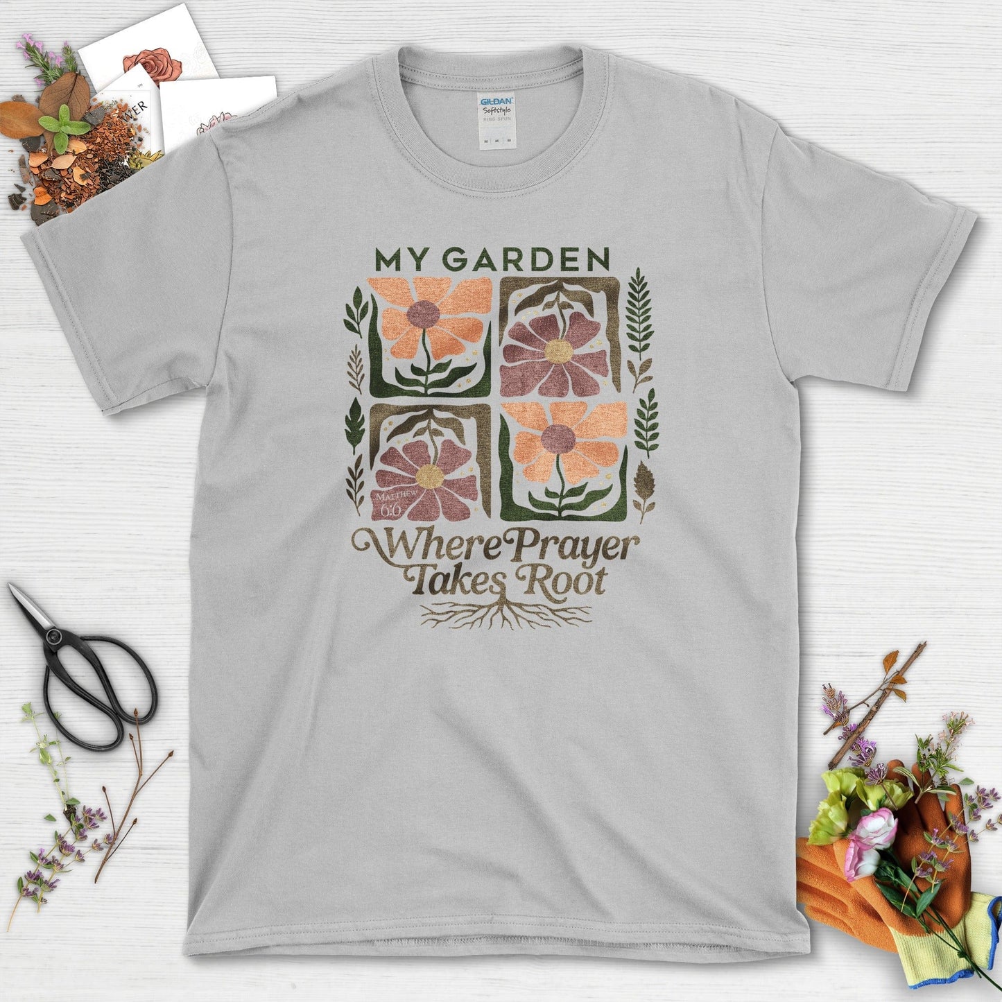Prayer Takes Root T-Shirt Essential Tees / S / Sport Grey Physical Item